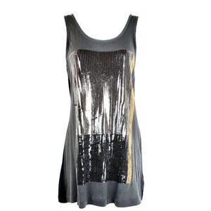 Express Small Grey Sequin Front, Tank Top